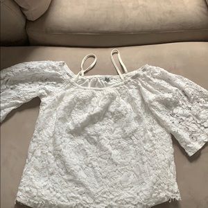 White lace off the shoulder top